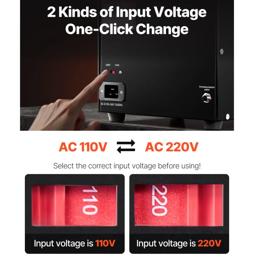 VEVOR Voltage Converter Transformer, 2000W, Heavy Duty Step Up/Down Transformer, Convert from 110 Volt to 220 Volt and from 220 Volt to 110 Volt, with US Outlet EU Outlet 5V USB Port, CE Certified