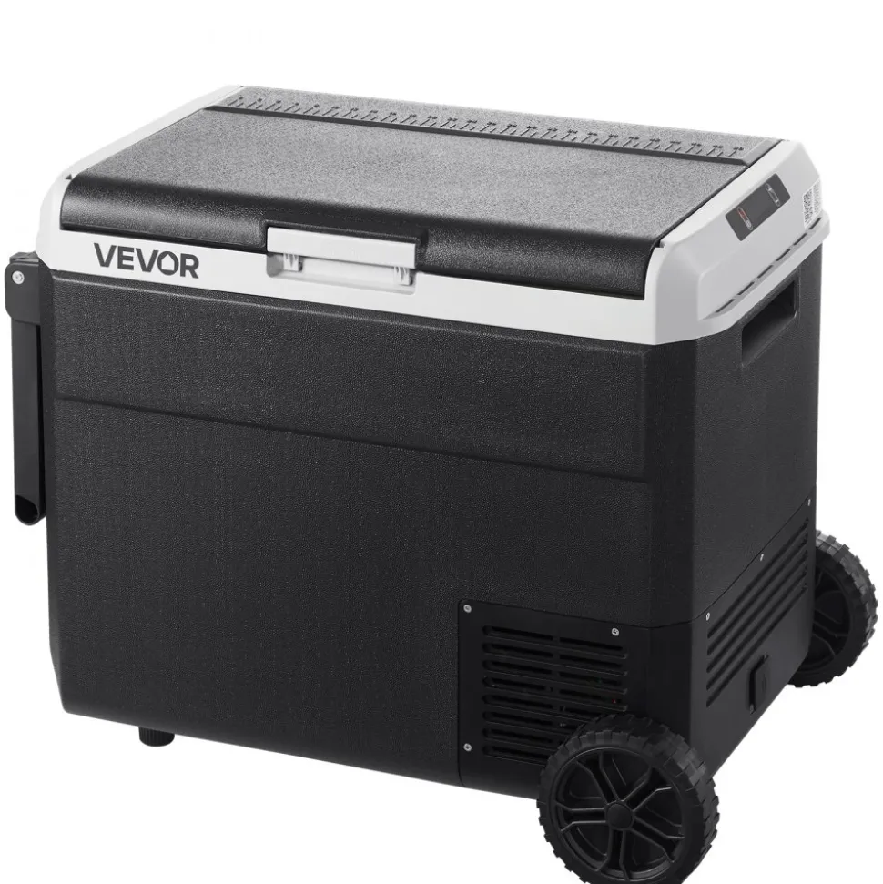 VEVOR 12 Volt Car Refrigerator, 63.4QT/60L Car Fridge, Portable Electric Cooler with Wheels and Handle, -4℉~68℉, 12/24V DC and 100- 240V AC Compressor Freezer for Outdoor, Camping, Travel, RV