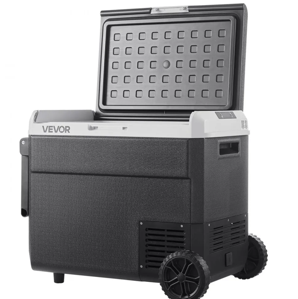 VEVOR 12 Volt Car Refrigerator, 63.4QT/60L Car Fridge, Portable Electric Cooler with Wheels and Handle, -4℉~68℉, 12/24V DC and 100- 240V AC Compressor Freezer for Outdoor, Camping, Travel, RV