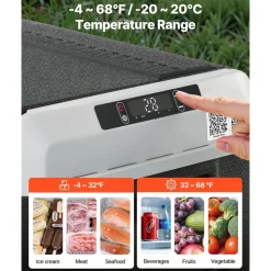VEVOR 12 Volt Car Refrigerator, 31.7QT/30L Car Fridge, Portable Electric Cooler with -4℉~68℉ Adjustable Temperature, 12/24V DC and 100- 240V AC Compressor Freezer for Outdoor, Camping, Travel, RV