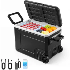 VEVOR 12 Volt Refrigerator, 82.4 QT/ 78L Car Fridge, Portable Electric Freezer Compressor with Handle, APP Control and Wheel, 12V/24V DC 100-240V AC, -4℉ to 68℉, for Truck Van RV SUV Travel Camping