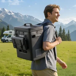VEVOR 12 Volt Refrigerator, 13.7 QT/ 13L Car Fridge, Portable Electric Freezer Compressor, 12V/24V DC, 21℉ to 50℉/ -6℃ to 10℃, for Truck Van RV SUV Boat Travel Camping Road Trips