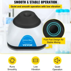 VEVOR Vortex Mixer, 3000RPM Mini Vortex Mixer Shaker, Touch Function Scientific Lab Vortex Shaker, Mix Up to 50ML, 6mm Orbital Diameter for Test Tube, Tattoo Ink, Nail Polish, Eyelash Adhesives, Paint