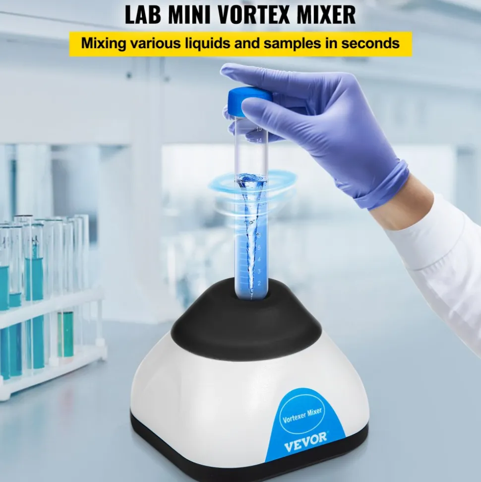 VEVOR Vortex Mixer, 3000RPM Mini Vortex Mixer Shaker, Touch Function Scientific Lab Vortex Shaker, Mix Up to 50ML, 6mm Orbital Diameter for Test Tube, Tattoo Ink, Nail Polish, Eyelash Adhesives, Paint