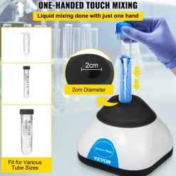 VEVOR Vortex Mixer, 3000RPM Mini Vortex Mixer Shaker, Touch Function Scientific Lab Vortex Shaker, Mix Up to 50ML, 6mm Orbital Diameter for Test Tube, Tattoo Ink, Nail Polish, Eyelash Adhesives, Paint