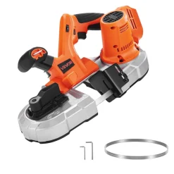 VEVOR 20V Portable Band Saw, 2.56-Inch Deep Cut, 360W Bandsaw with Brushless Motor, Cordless and Compact Portaband, Hang Hooks, 0-192 m/min Variable Speed, for Cutting Metal, Wood (Bare Tool Only)