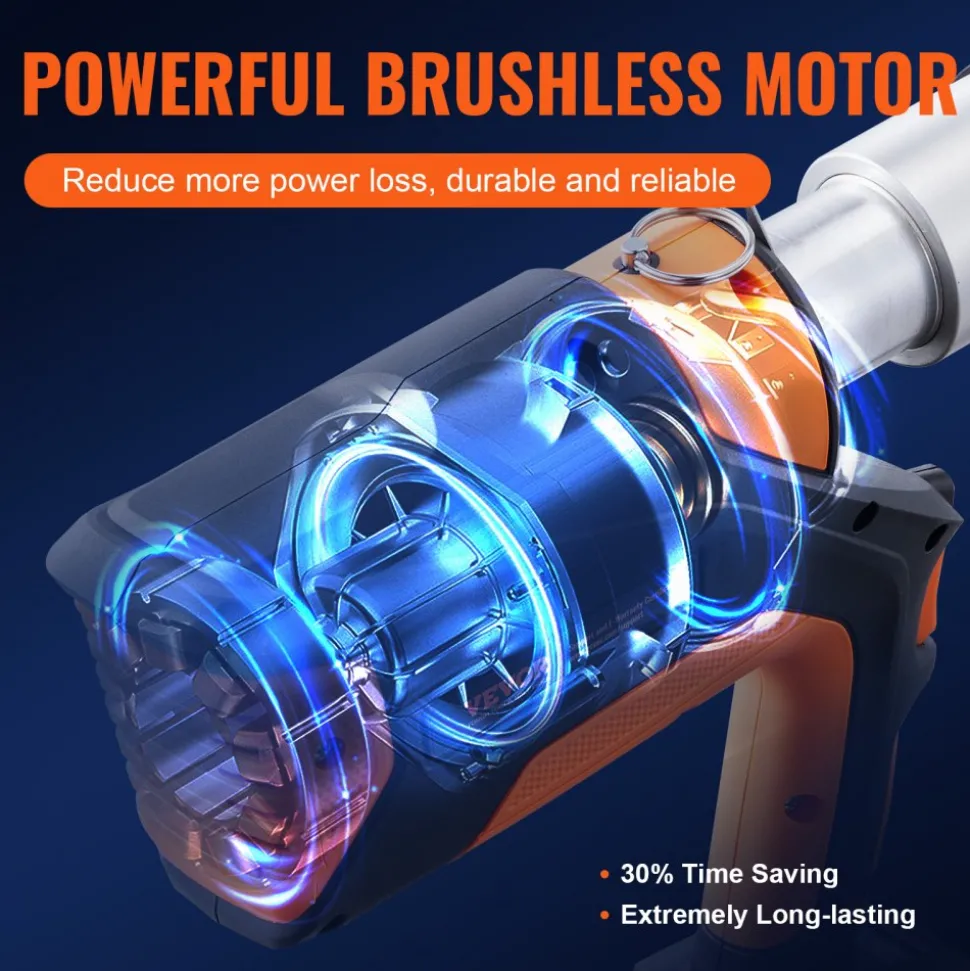 VEVOR 18V Press Tool, 32KN Electric Pipe Crimping Tool for 1/2" to 2" Copper Pipes, 360° Rotation Automatic Crimper with Brushless Motor & 6 Jaws - Compatible with ProPress
