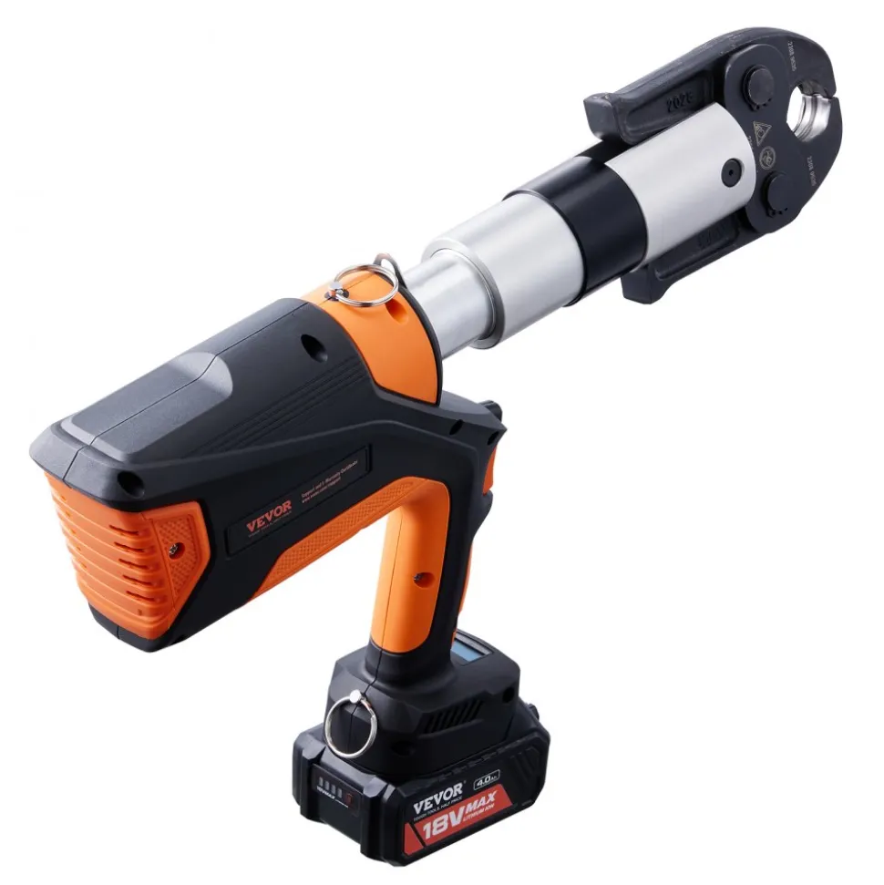 VEVOR 18V Press Tool, 32KN Electric Pipe Crimping Tool for 1/2" to 2" Copper Pipes, 360° Rotation Automatic Crimper with Brushless Motor & 6 Jaws - Compatible with ProPress