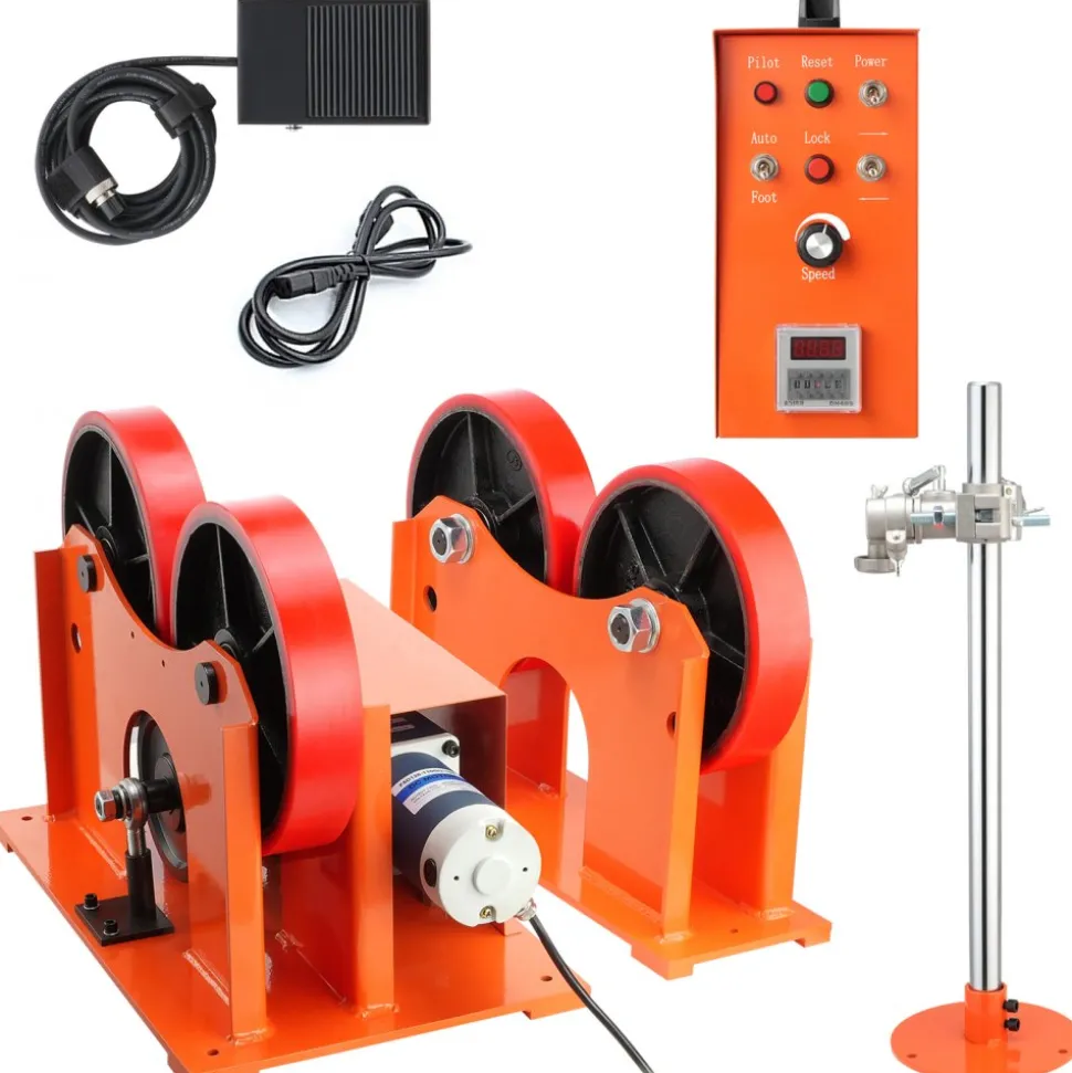 VEVOR 110V Turning Rolls Linkage Roller, 1000KG/2205LBS Loading Welding Turning Roll, 25-1400mm Diameter, 80-1600 mm/min Rotary Welding Positioner & Welding Torch Stand for Welding Equipment Support