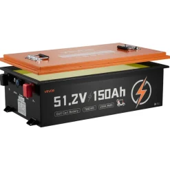 VEVOR 48V (51.2V) 150AH Lithium Golf Cart Battery, with 20A Charger, Lifepo4 Battery Kit, Built-in 250A BMS, with Bluetooth & Touch Monitor, 2C Discharge, 4000 Cycles, for Golf Carts, Trolling Motors