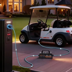 VEVOR 48V (51.2V) 52AH Lithium Golf Cart Battery, with 15A Charger, Lifepo4 Battery Kit, Built-in 100A BMS, with Bluetooth Mobile APP & Display Monitor, 4000 Cycles, for Golf Carts, Trolling Motors