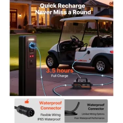 VEVOR 48V (51.2V) 52AH Lithium Golf Cart Battery, with 15A Charger, Lifepo4 Battery Kit, Built-in 100A BMS, with Bluetooth Mobile APP & Display Monitor, 4000 Cycles, for Golf Carts, Trolling Motors