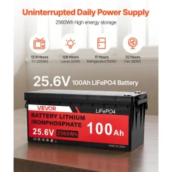 VEVOR 24V 1000W Solar Wind Power Kit, 6*100W Solar Panel + 400W Wind Turbine + 25.6V 100Ah LiFePO4 Battery + 3000W Power Inverter + MPPT Wind/Solar Hybrid Controller for Home Boat Cabin Farm Off-Grid