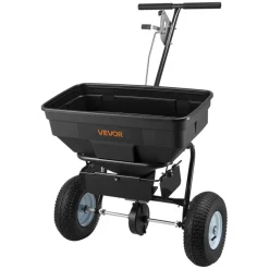 VEVOR Walk-Behind Spreader, 12ft Spreading Width, Push Broadcast Spreader with 13