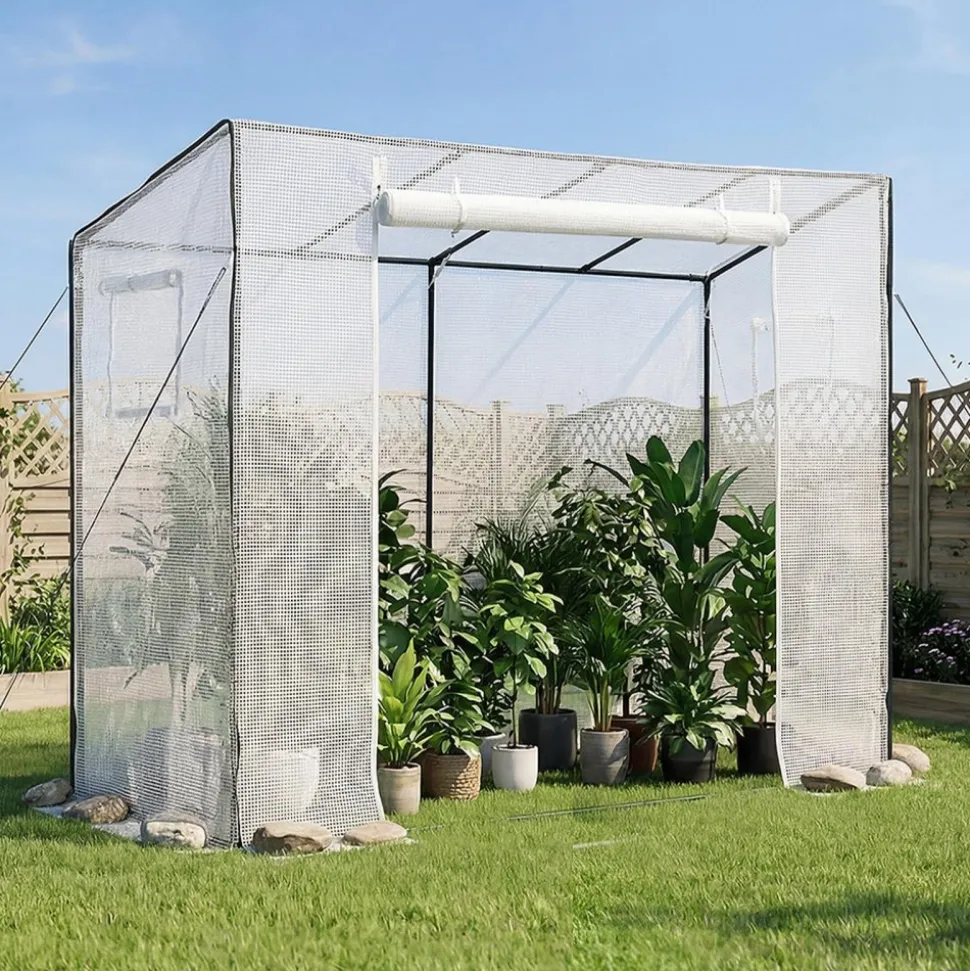VEVOR Walk-in Greenhouse, 76.8" x 30.3" x 66.1" Greenhouse for Outdoors with Windows, PE Cover, Roll-Up Zipper Door, Walk in Green House Kit, Portable Plant Garden Hot House for Backyard, Outside
