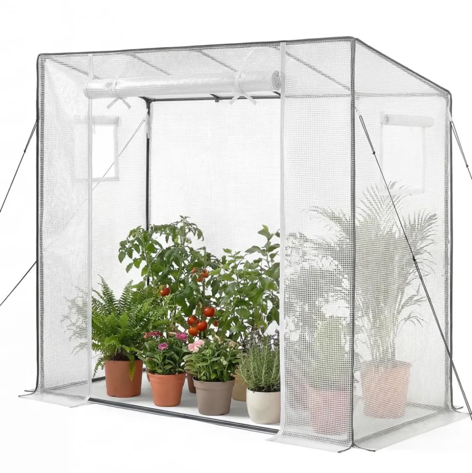 VEVOR Walk-in Greenhouse, 76.8" x 30.3" x 66.1" Greenhouse for Outdoors with Windows, PE Cover, Roll-Up Zipper Door, Walk in Green House Kit, Portable Plant Garden Hot House for Backyard, Outside