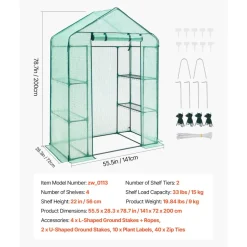 VEVOR Walk-in Greenhouse, 55.5