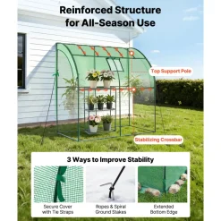 VEVOR Walk-in Green House, 78 x 39.4 x 78.7 in, Greenhouse with Shelves, High Strength PE Cover with Zipper Door and Steel Frame, Assembly in Minutes, Suitable for Planting and Storage