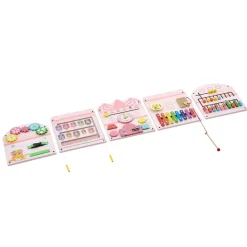 VEVOR Wall Busy Board, 14-in-1 Castle Montessori Sensory Activity Panels, Learning Activity Center for Daycare, Classroom, Playroom, and Home, Sturdy Wooden Educational Toys, with Mounting Hardware