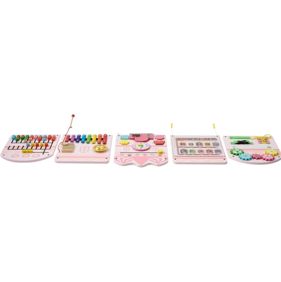 VEVOR Wall Busy Board, 14-in-1 Castle Montessori Sensory Activity Panels, Learning Activity Center for Daycare, Classroom, Playroom, and Home, Sturdy Wooden Educational Toys, with Mounting Hardware