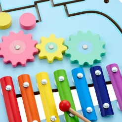 VEVOR Wall Busy Board, 14-in-1 Elephant Montessori Sensory Activity Panels, Learning Activity Center for Daycare, Classroom, Playroom, and Home, Sturdy Wooden Educational Toys, with Mounting Hardware