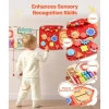 VEVOR Wall Busy Board, 13-in-1 Rocket Montessori Sensory Activity Panels, Learning Activity Center for Daycare, Classroom, Playroom, and Home, Sturdy Wooden Educational Toys, with Mounting Hardware