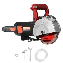 VEVOR Wall Chaser, 2500W 38mm/1.5" Cutting Width,Wall Groove Cutting Machine 52mm/2" Cutting Depth,Wall Slotting Machine With 5 Saw Blades 6.3" Diameter 6300r/Min,One-time Forming Dustless