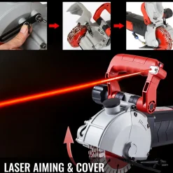 VEVOR Wall Chaser, 2500W 38 mm Cutting Width,Wall Groove Cutting Machine 34MM Cutting Depth,Wall Slotting Machine With 5 Saw Blades 4.5