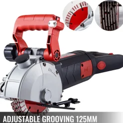 VEVOR Wall Chaser, 2500W 38 mm Cutting Width,Wall Groove Cutting Machine 34MM Cutting Depth,Wall Slotting Machine With 5 Saw Blades 4.5