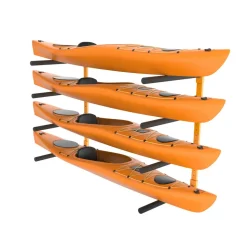 VEVOR Wall Kayak Storage Rack, 4-Capacity Wall Mounted Kayak Holders for Kayak Canoe Paddle Board, Kayak Storage Hooks with Adjustable Padded Arms, 400 LBS Load Kayak Hanger for Indoor Outdoor Garage