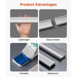 VEVOR Wall Molding Kit, Wainscoting Panels, Lightweight Paintable Polystyrene, Easy to Install, Wide & Narrow Accent Wall Trim for Interior Décor Living Room, Bedroom, White (77.5 x 38.6 in )