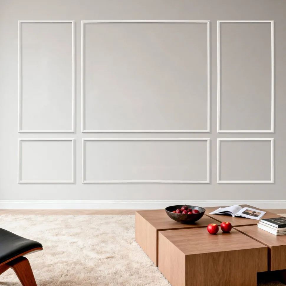 VEVOR Wall Molding 3 Pack, Wainscoting Panels Kit, Lightweight Paintable Polystyrene, Easy to Install Accent Wall Trim for Interior Décor Living Room, Bedroom, Home, White (31x63 + 31x24 in)
