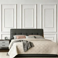 VEVOR Wall Molding 3 Pack, Wainscoting Panels Kit with Dual-Line Wide & Narrow Profile, Lightweight Paintable Polystyrene, Easy to Install Accent Wall Trim for Interior Living Room, Bedroom,White