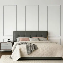 VEVOR Wall Molding 3 Pack, Wainscoting Panels Kit, Lightweight Paintable Polystyrene, Easy to Install, Waterproof Accent Wide Profile Trim for Interior Living Room, Bedroom,White (24x54 + 24x24 in)