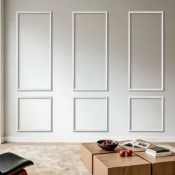 VEVOR Wall Molding 3 Pack, Wainscoting Panels Kit, Lightweight Paintable Polystyrene, Easy to Install, Waterproof Accent Wide Profile Trim for Interior Living Room, Bedroom,White (24x54 + 24x24 in)