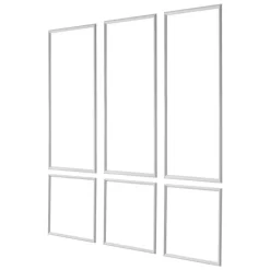 VEVOR Wall Molding 3 Pack, Wainscoting Panels Kit, Lightweight Paintable Polystyrene, Easy to Install, Waterproof Accent Wide Profile Trim for Interior Living Room, Bedroom,White (24x54 + 24x24 in)