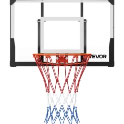VEVOR Wall Mount Basketball Hoop, 44-inch PC Backboard Mounted Basketball Hoop Outdoor with Solid Steel, 0.08 inch Thickened Backboard, Thickened Woven Nylon Basketballs Net, Indoor & Outdoor Use