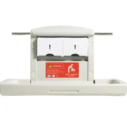 VEVOR Wall-Mounted Baby Changing Station, Horizontal Foldable Diaper Change Table with Safety Straps and Hanging Rods, Use in Commercial Bathrooms,  Daycare Centers for Newborns & Infant