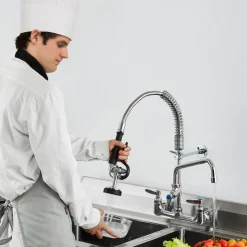 VEVOR Wall-Mounted Brass Kitchen Faucet, 21