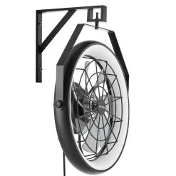 VEVOR Wall Mounted Fan with Lights, 22 inch Wall Mount Fan with Remote, 6 Speeds Plug in Wall Fan, Reversible, Dimmable 3-color Lighting, Timer, 360°Adjustable Tilt for Workshop, Patio, Home
