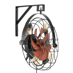 VEVOR Wall Mounted Fan with Lights, 21 inch Wall Mount Fan with Remote, 6 Speeds Plug in Wall Fan, Timer, 360°Adjustable Tilt for Bedroom,Garage,Workshop (Compatible 4 E26 Bulb Sockets,No Bulb)