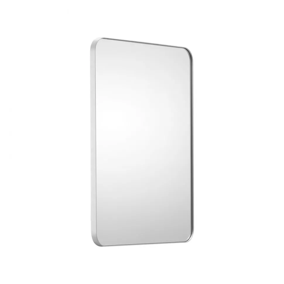 VEVOR Wall Mounted Makeup Mirror, 0.15" Thick, 22" x 30" Mirror with Aluminium Alloy Frame & Explosion-Proof Film, Scratch-Resistant Mirror with Z-Shaped Bracket, Fit for Bathroom/Bedroom/Living Room