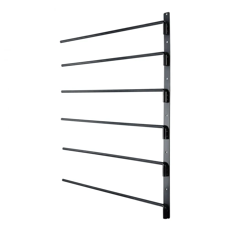 VEVOR Wall Mounted Saddle Rack, 30.9 x 29.9 x 5.5 in, Swing Out Saddle Holder, Six Tiers Horse Saddle Stand, Space Saving Horse Pad and Blanket Rack for Tack Room Organization Trailer Accessories