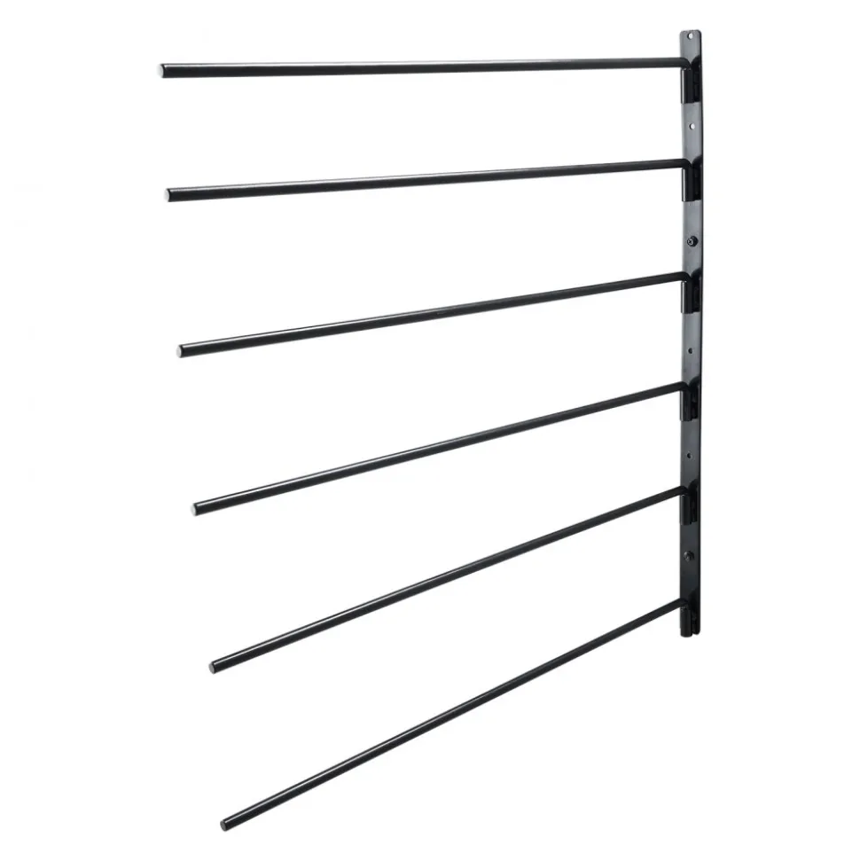 VEVOR Wall Mounted Saddle Rack, 30.9 x 29.9 x 5.5 in, Swing Out Saddle Holder, Six Tiers Horse Saddle Stand, Space Saving Horse Pad and Blanket Rack for Tack Room Organization Trailer Accessories