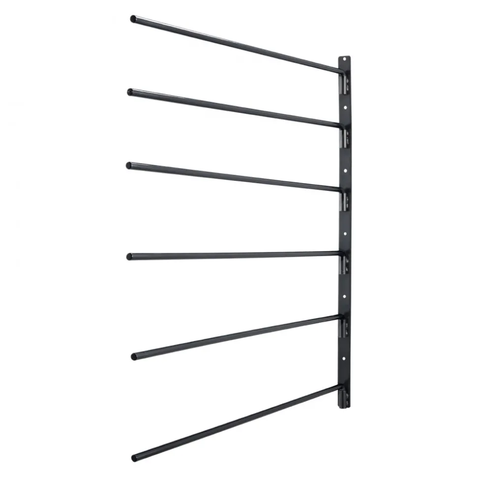 VEVOR Wall Mounted Saddle Rack, 30.9 x 29.9 x 5.5 in, Swing Out Saddle Holder, Six Tiers Horse Saddle Stand, Space Saving Horse Pad and Blanket Rack for Tack Room Organization Trailer Accessories