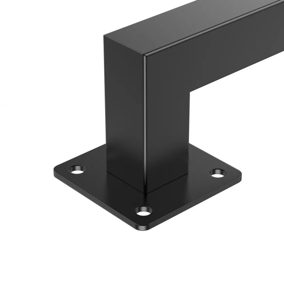VEVOR Wall Mounted Stair Handrail, 4ft Black Iron Staircase Handrail Indoor, 250lbs Load Capacity, Industrial Railing Hand Rail for Steps, Square Tube for Loft Porch Deck, 2 Sections