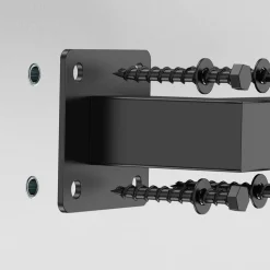 VEVOR Wall Mounted Stair Handrail, 3ft Black Iron Staircase Handrail Indoor, 250lbs Load Capacity, Industrial Railing Hand Rail for Steps, Square Tube for Loft Porch Deck, 2 Sections
