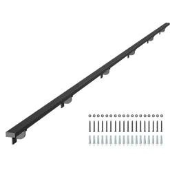 VEVOR Wall Mounted Stair Handrail, 15ft Black Aluminum Staircase Handrail Indoor, 250lbs Load Capacity, Industrial Railing Hand Rail for Steps, Square Tube for Loft Porch Deck, 6 Sections