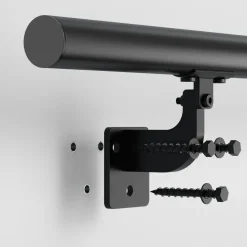 VEVOR Wall Mounted Stair Handrail, 6ft Pipe Staircase Handrail, Black Galvanized Aluminum, 1.26 inch Pipe Diameter, Indoor&Outdoor Staircase Railing,Industrial Hand Rail for Steps,Security Baluster