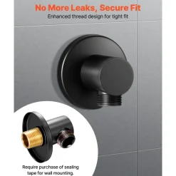 VEVOR Wall Mounted Supply Elbow, Wall Supply Elbow with O-Ring Flange, Tapered 1/2